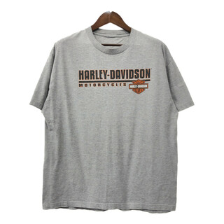 Harley Davidson - HARLEY DAVIDSON ハーレーダビッドソン 半袖Ｔシャツ バイク モーターサイクル グレー (メンズ XL相当) 中古 古着 Q7263