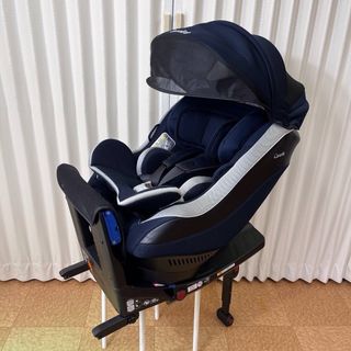 アップリカ(Aprica)のクリーニング済　☆綺麗☆　アップリカ　クルリラ　ISOFIX　ネイビー(自動車用チャイルドシート本体)