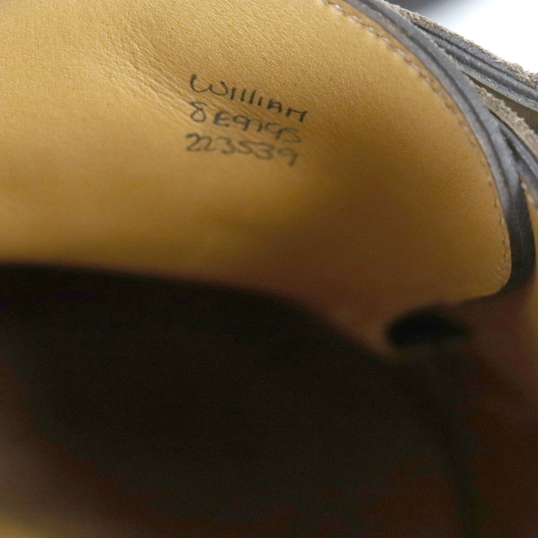 JOHN LOBB(ジョンロブ)の良品▼John Lobb ジョンロブ WILLIAM スウェード レザー ダブルモンクストラップ ストレートチップ ドレスシューズ ダークブラウン シルバー金具 8 保存袋付き イングランド製 メンズ メンズの靴/シューズ(ドレス/ビジネス)の商品写真