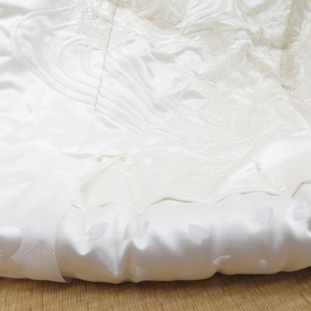 白無垢 花車に鶴 正絹 刺繍 婚礼衣装 花嫁衣裳 ブライダル ウエディング 身丈180cm レディースの水着/浴衣(着物)の商品写真