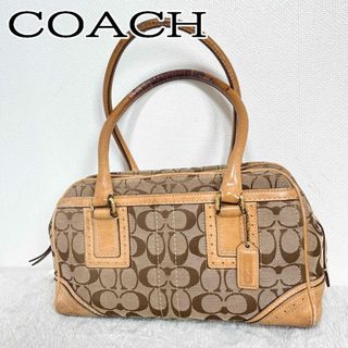 コーチ(COACH)のレア✨COACH コーチハンドバッグトートバッグシグネチャー総柄ブラウン茶(トートバッグ)