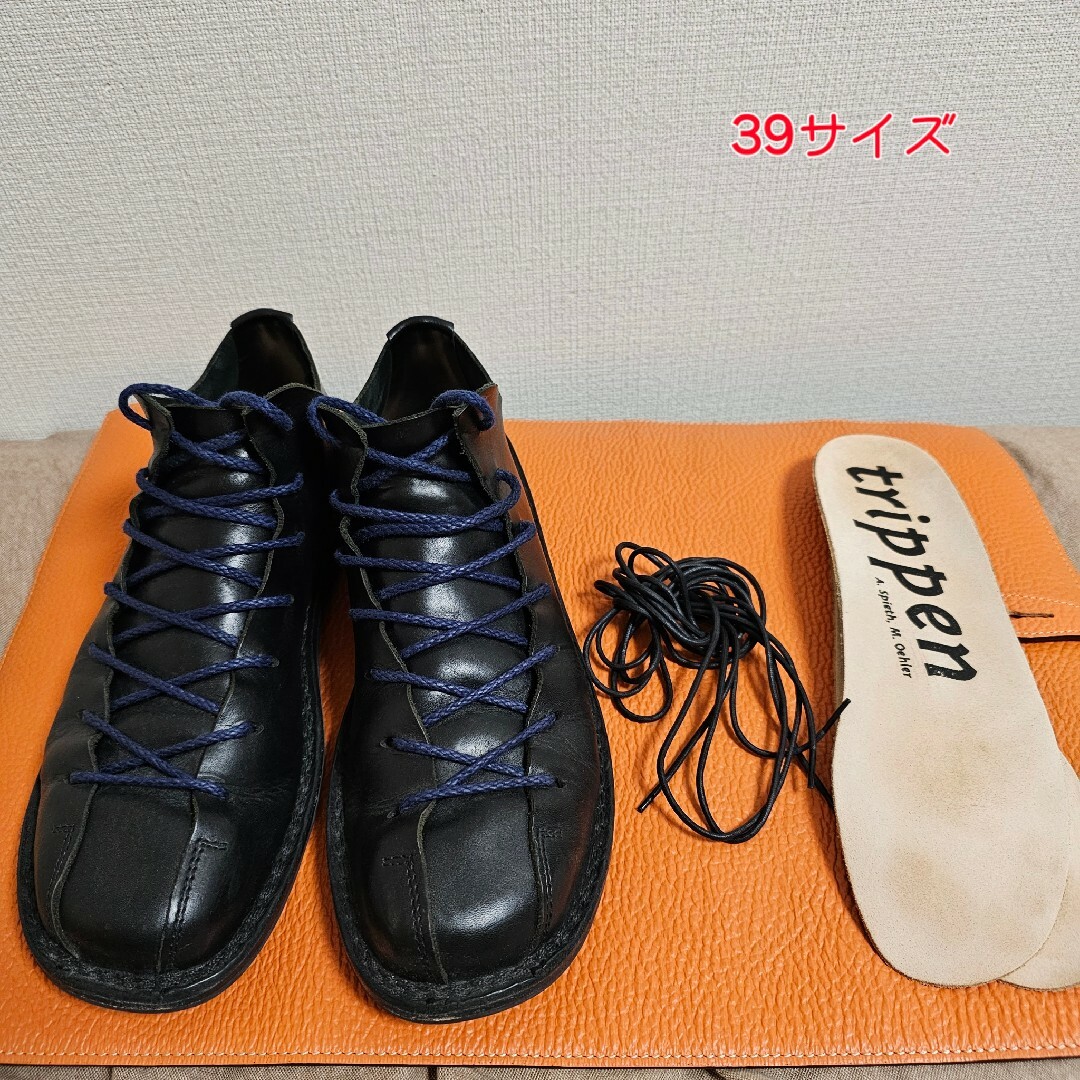 trippen(トリッペン)のトリッペン　Tyler f ( black-wax )　39サイズ レディースの靴/シューズ(ローファー/革靴)の商品写真