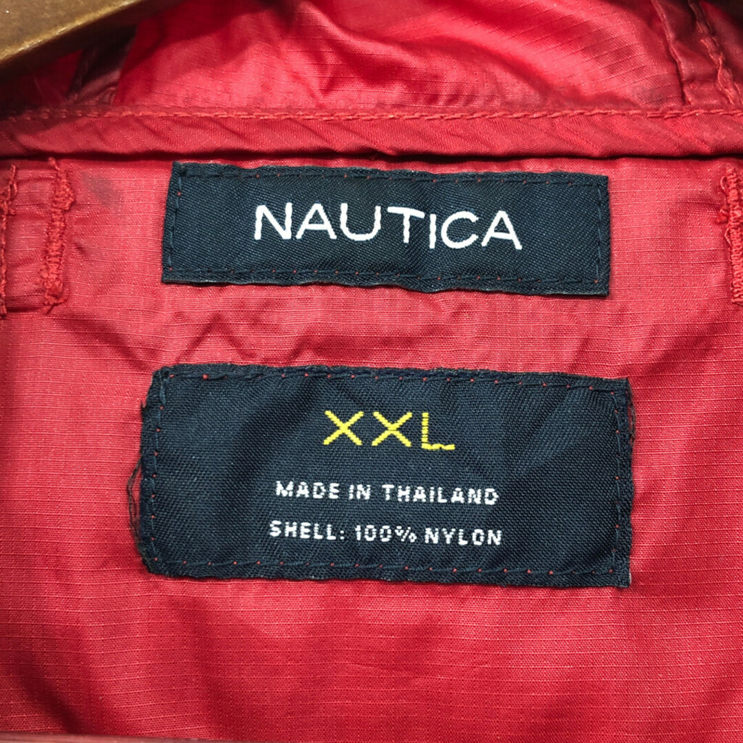 NAUTICA(ノーティカ)のNAUTICA ノーティカ ナイロン アノラックパーカー ジャケット 大きいサイズ レッド (メンズ 2XL) 中古 古着 Q7272 メンズのジャケット/アウター(その他)の商品写真