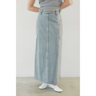 クラネ(CLANE)のCLANE CIRCLE CUT LAYERED DENIM SKIRT(ロングスカート)