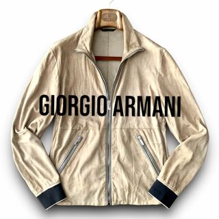 D14 美品 46『ジョルジオアルマーニ』羊革 スエード ラムレザー ジャケット