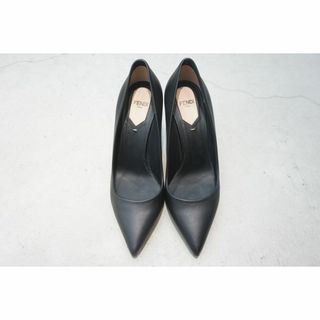 FENDI - 美品 正規 FENDI フェンディ レザー パンプス ハイヒール 黒1226N▲