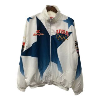 チャンピオン(Champion)の90年代 USA製 Champion チャンピオン アトランタオリンピック USAチーム ジャケット ホワイト (メンズ XX-LARGE) 中古 古着 Q7277(その他)