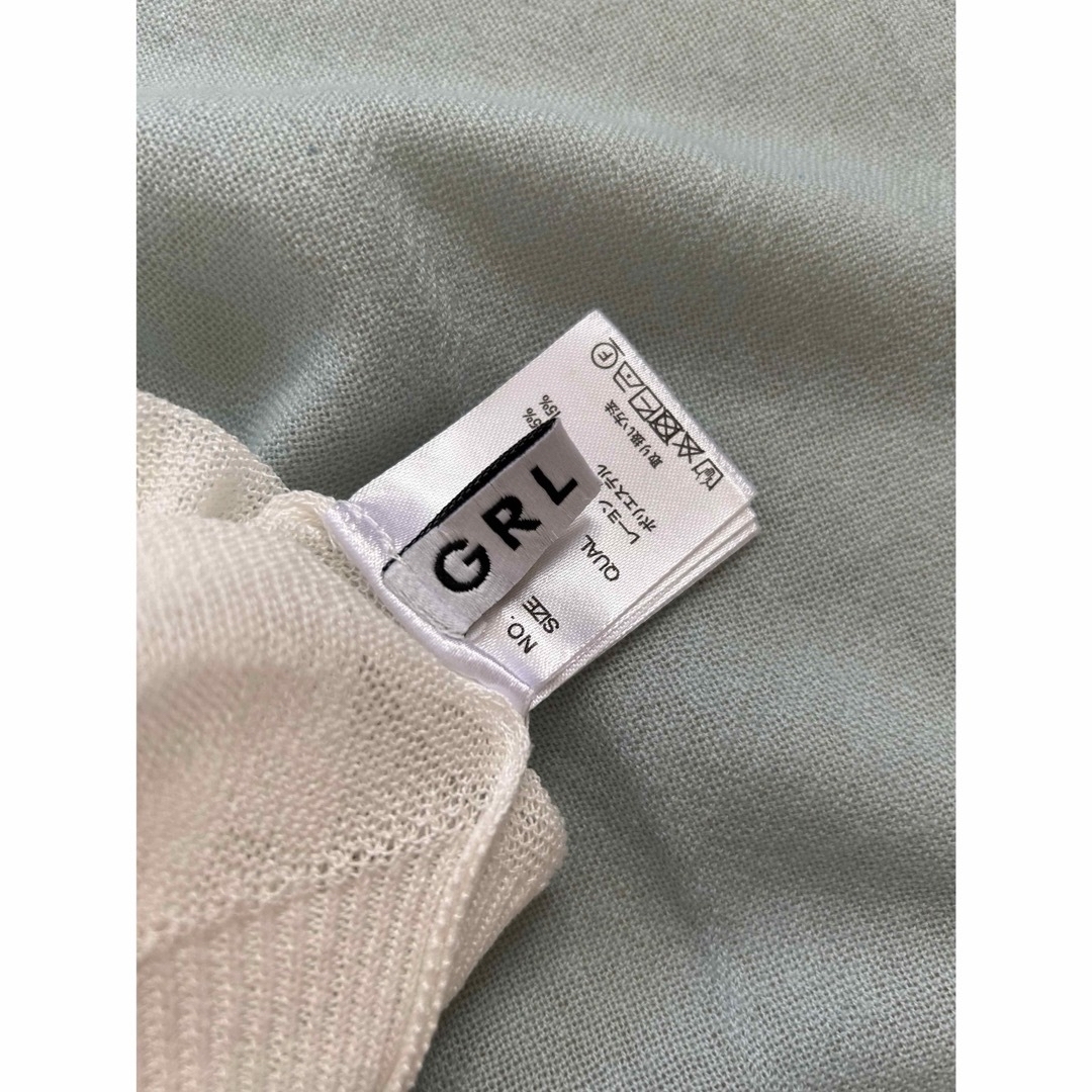 GRL(グレイル)の＊未使用＊GRL シアーニットカーディガン オフホワイト 羽織り 冷え対策  レディースのトップス(カーディガン)の商品写真