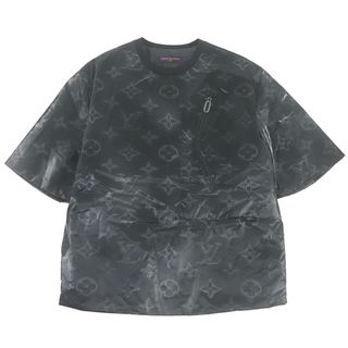 極美品□LOUIS VUITTON ルイヴィトン HKS04WZQB LV2054 モノグラム テクニカル ショートスリーブTシャツ カットソー ブラック S イタリア製 正規品 メンズ