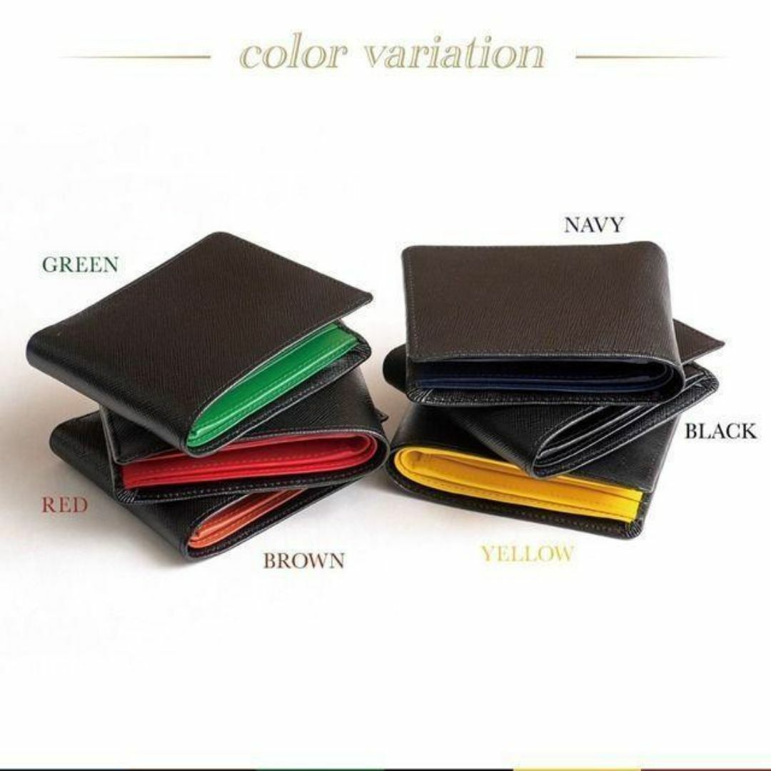 新品　訳あり　メンズ財布　二つ折り財布　イタリアンレザー　レザー財布 メンズのファッション小物(折り財布)の商品写真