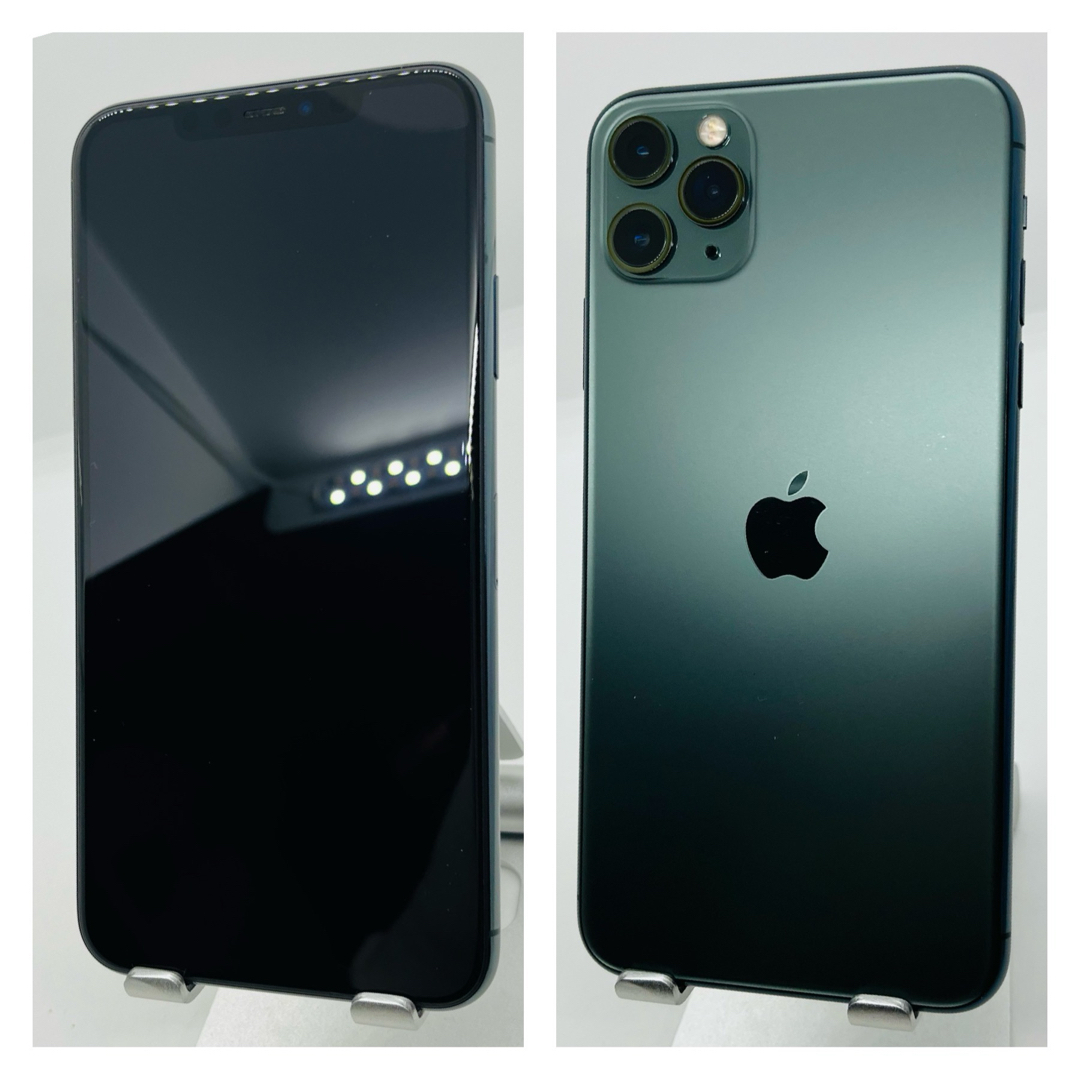 iPhone(アイフォーン)のA iPhone 11 Pro Max ミッドナイトグリーン 256 GB 本体 スマホ/家電/カメラのスマートフォン/携帯電話(スマートフォン本体)の商品写真