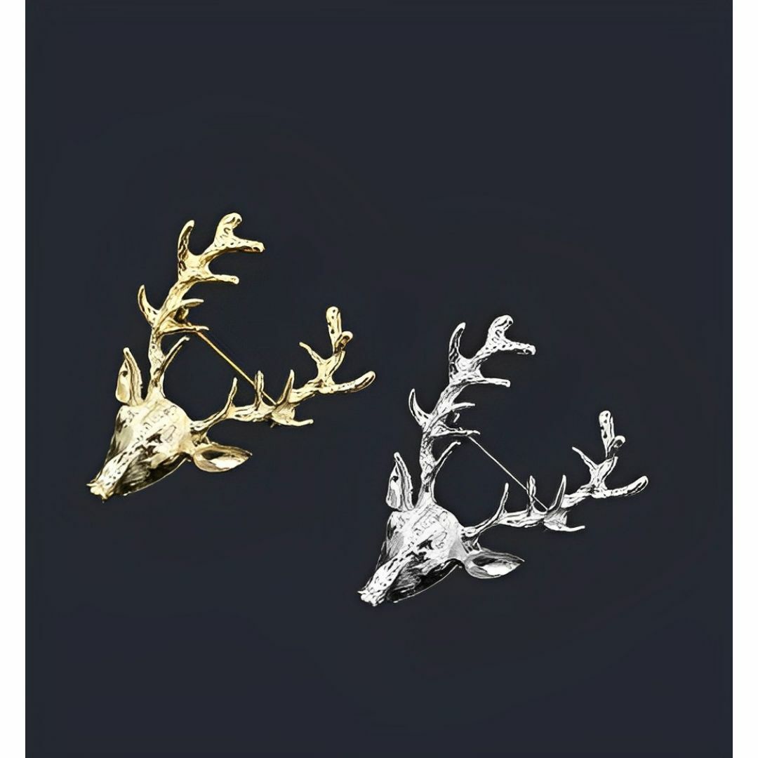S2821 【動物】 鹿の角 モチーフ ブローチ/シルバー レディースのアクセサリー(ブローチ/コサージュ)の商品写真