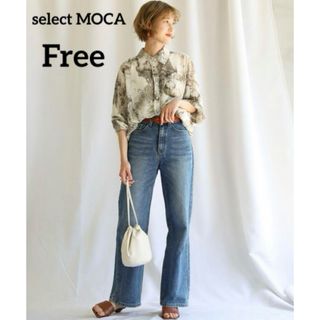 SELECT MOCA - select MOCA ストーン　マーブル　シアーシャツ　フリーサイズ