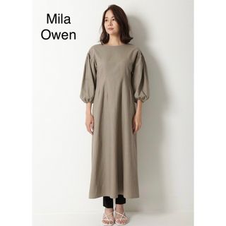 ミラオーウェン(Mila Owen)のMila Owen リネン混ボリュームスリーブワンピース(ロングワンピース/マキシワンピース)