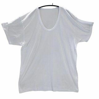 SI1448◆新品 メンズ 半袖 Tシャツ 薄手 スプーンネック 4L ホワイト(Tシャツ/カットソー(半袖/袖なし))