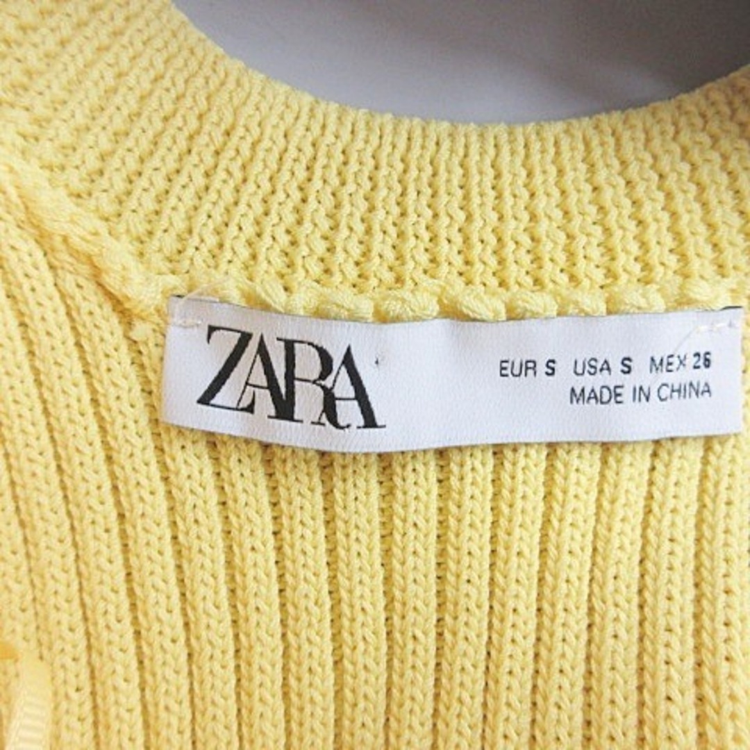 ZARA(ザラ)のザラ ZARA ニット チュニック 長袖 丸首 ドロップショルダー イエロー S レディースのトップス(ニット/セーター)の商品写真