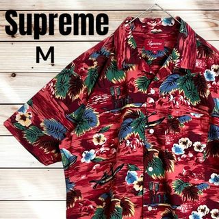 シュプリーム(Supreme)の【入手困難】シュプリーム アロハシャツ M ハイビスカス カヌー ハワイ 赤(シャツ)