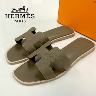 エルメス(Hermes)の8603 未使用 エルメス オラン レザー サンダル エトゥープ ブラウン系(サンダル)