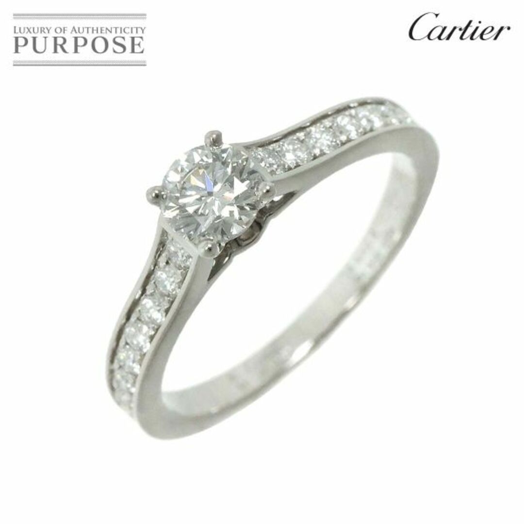 Cartier(カルティエ)のカルティエ Cartier ソリテール ダイヤ 0.42ct G/VVS2/3EX #51 リング Pt プラチナ 指輪【証明書・鑑定書付き】VLP 90229929 レディースのアクセサリー(リング(指輪))の商品写真