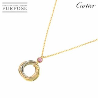 カルティエ(Cartier)のカルティエ Cartier ベビートリニティ サファイヤ ネックレス 40cm K18 YG WG PG 750 スリーカラーVLP 90229970(ネックレス)