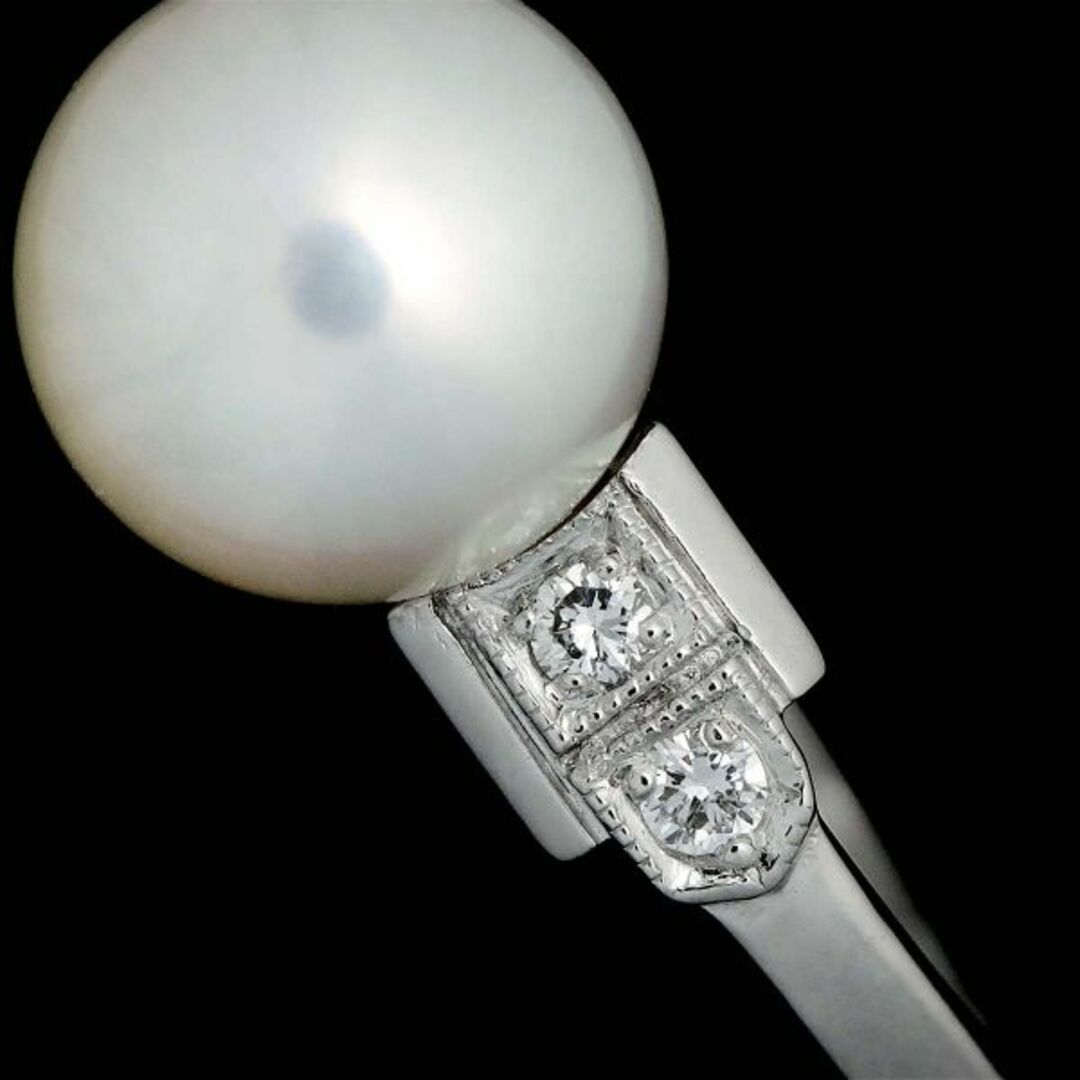 MIKIMOTO(ミキモト)のミキモト MIKIMOTO 9号 リング アコヤ真珠 8.7mm ダイヤ K14 WG ホワイトゴールド 585 真珠 指輪 VLP 90228293 レディースのアクセサリー(リング(指輪))の商品写真