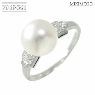 ミキモト(MIKIMOTO)のミキモト MIKIMOTO 9号 リング アコヤ真珠 8.7mm ダイヤ K14 WG ホワイトゴールド 585 真珠 指輪 VLP 90228293(リング(指輪))