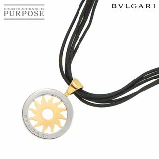 ブルガリ BVLGARI トンドサン ネックレス 39cm K18 YG 750 SS イエローゴールド スティール レザー VLP 90228844