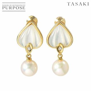 TASAKI - タサキ TASAKI アコヤ真珠 7.1mm シェル ダイヤ 0.01ct×2 イヤリング K18 YG イエローゴールド 750 パール 田崎真珠 VLP 90229711