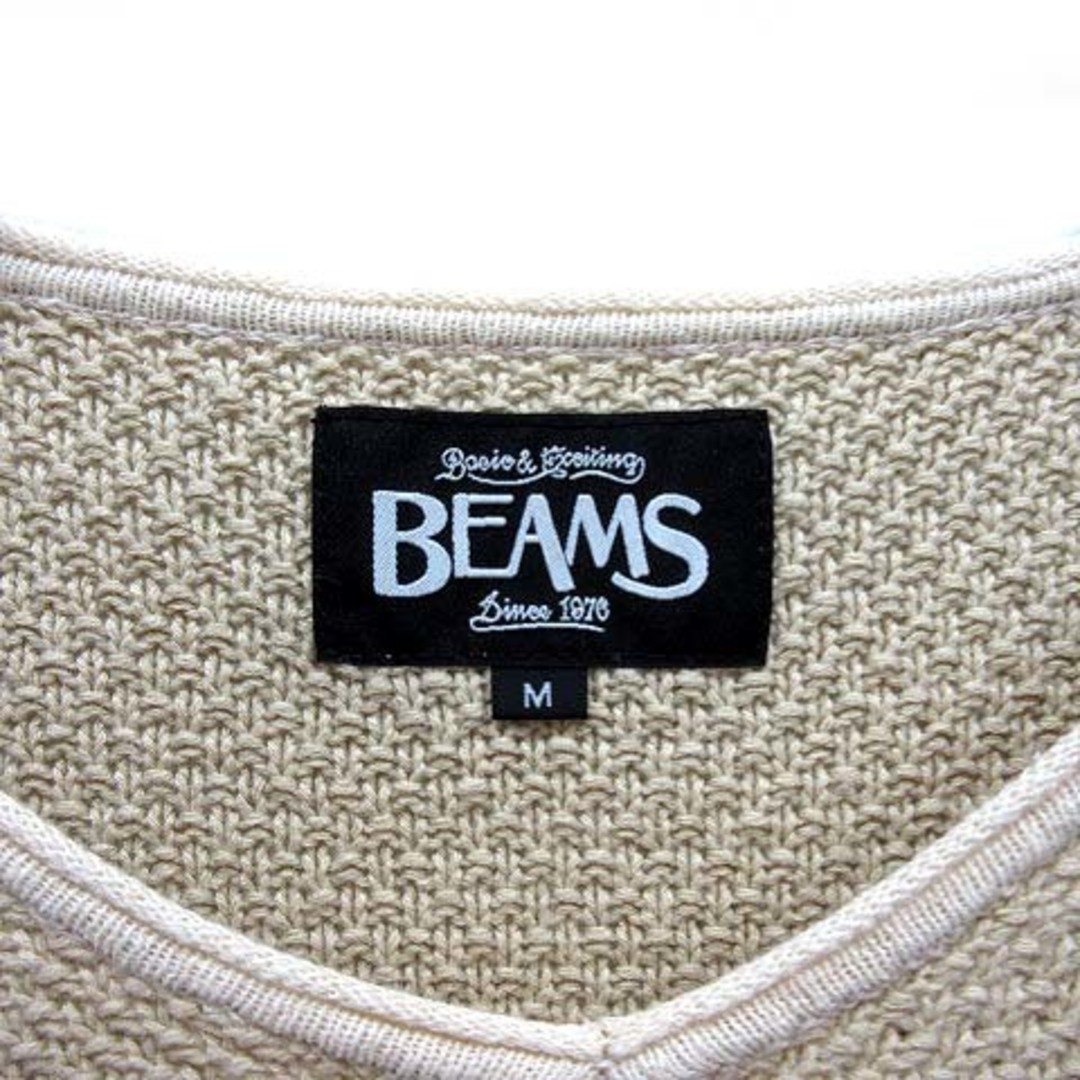 BEAMS(ビームス)のビームス BEAMS リネン コットン ニット Vネック セーター ベージュ M メンズのトップス(ニット/セーター)の商品写真