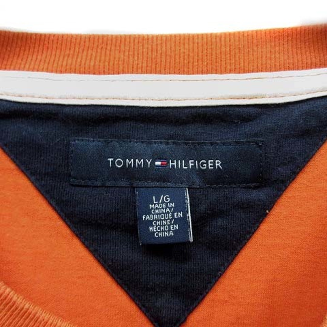 TOMMY HILFIGER(トミーヒルフィガー)のトミーヒルフィガー カレッジ Tシャツ カットソー 長袖 ロンT オレンジ L メンズのトップス(Tシャツ/カットソー(七分/長袖))の商品写真