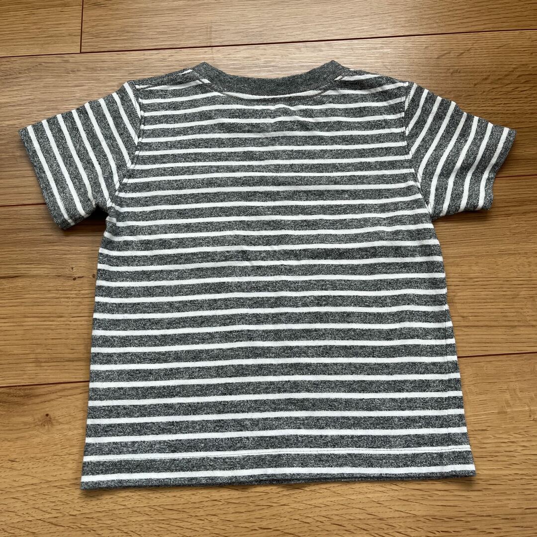 ボーダーグレイ　Tシャツ　95  美品 キッズ/ベビー/マタニティのキッズ服男の子用(90cm~)(Tシャツ/カットソー)の商品写真