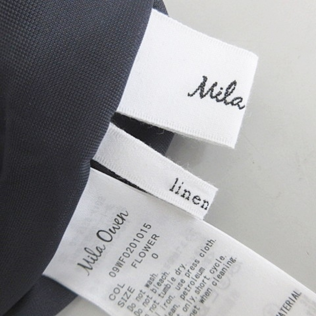 Mila Owen(ミラオーウェン)のミラオーウェン フレアスカート ロング丈 タック ストレッチ リネン 紺 0 レディースのスカート(ロングスカート)の商品写真