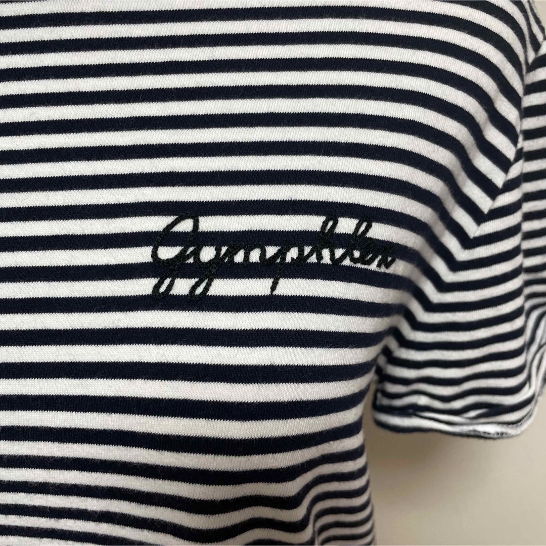 GYMPHLEX(ジムフレックス)のGymphlex ジムフレックス ロゴ刺繍 クルーネック 半袖Tシャツ　ボーダー レディースのトップス(Tシャツ(半袖/袖なし))の商品写真