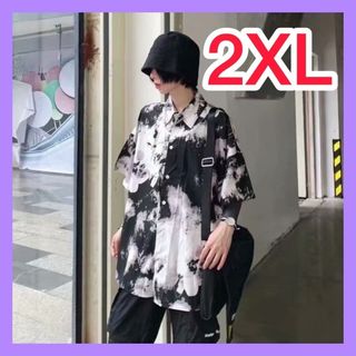 レディース　オシャレ　XXL シャツ　半袖　レトロ オーバーサイズ(シャツ/ブラウス(半袖/袖なし))