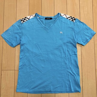 バーバリーブラックレーベル(BURBERRY BLACK LABEL)のBURBERRY BLACK LABEL Tシャツ 水色　サイズ2(Tシャツ/カットソー(半袖/袖なし))