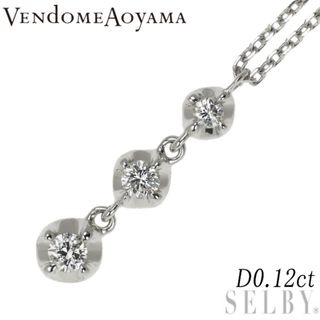 ヴァンドームアオヤマ(Vendome Aoyama)のヴァンドーム青山 K18WG ダイヤモンド ペンダントネックレス 0.12ct スリーストーン(ネックレス)