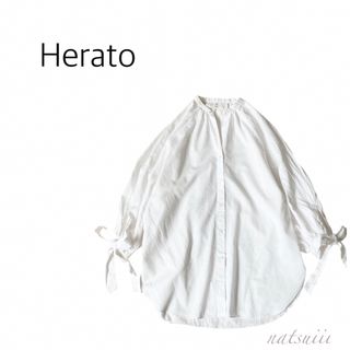 Herato ヘルト . ギャザー袖 リボン ゆったり ブラウス 井川遥