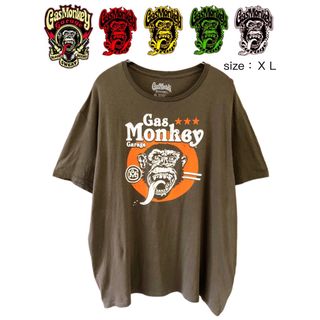 Gas Monkey Garage　Tシャツ　XL　グレージュ　USA古着(Tシャツ/カットソー(半袖/袖なし))