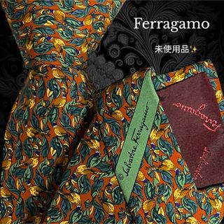 Salvatore Ferragamo - Ferragamo ネクタイ イタリア製 レッド系 マルチカラー 鳥