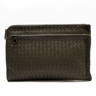 ボッテガヴェネタ(Bottega Veneta)のボッテガヴェネタ BOTTEGAVENETA クラッチバッグ イントレチャート レザー カーキブラウン メンズ 送料無料【中古】 w0262a(セカンドバッグ/クラッチバッグ)