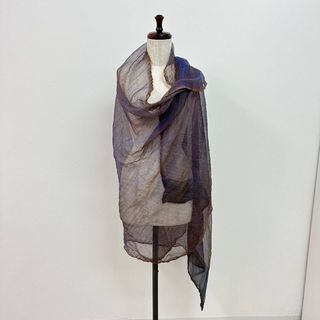 イッセイミヤケ(ISSEY MIYAKE)の90s イッセイミヤケ リネン ポリエステル 大判 プリーツ ストール(ストール/パシュミナ)