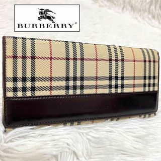 バーバリー(BURBERRY)のBURBERRY バーバリー 長財布 フラップ 財布 ノバチェック(財布)