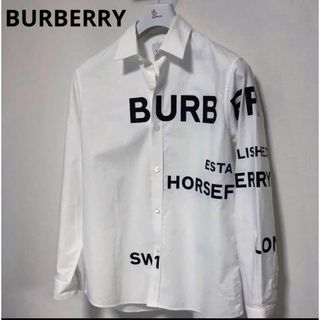 BURBERRY - バーバリー　Burberry ホースフェリー　白シャツ　国内正規品　白黒