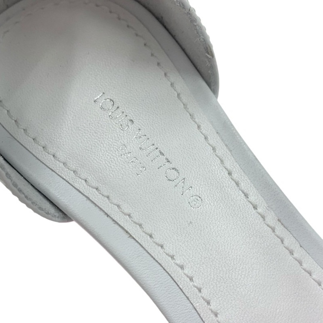 LOUIS VUITTON(ルイヴィトン)のルイヴィトン LOUIS VUITTON シルエットライン サンダル 靴 シューズ レザー ホワイト ピンク 白 未使用 ロゴ アンクルストラップ レディースの靴/シューズ(サンダル)の商品写真