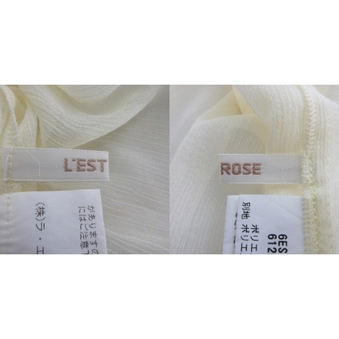 L'EST ROSE(レストローズ)のレストローズ ブラウス カットソー 五分袖 薄手 無地 2 アイボリー トップス レディースのトップス(その他)の商品写真