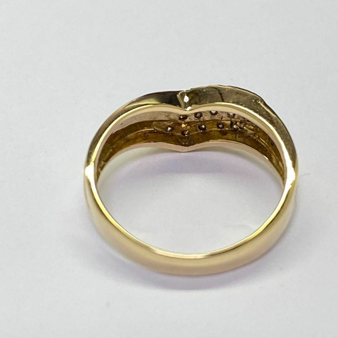 K18  天然ダイヤモンドリング　D0.15ct　サイズ9号　3.2ｇ　18金 レディースのアクセサリー(リング(指輪))の商品写真