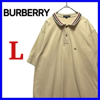 バーバリー(BURBERRY)のBURBERRY LONDON ポロシャツ 半袖 鹿の子 胸ロゴ ベージュ(ポロシャツ)