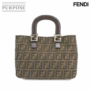 FENDI - フェンディ FENDI ズッカ柄 トート バッグ キャンバス レザー ブラウン ブラック 26329 シルバー 金具 VLP 90233875