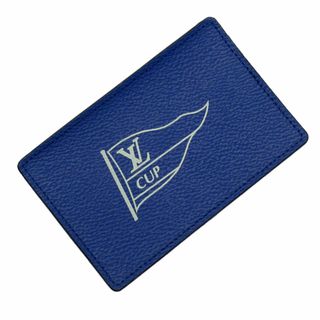 ルイヴィトン(LOUIS VUITTON)のルイ ヴィトン LOUIS VUITTON カードケース LV Cup コーティングキャンバス/レザー ブルー/ネイビー メンズ 送料無料【中古】 w0285j(パスケース/IDカードホルダー)