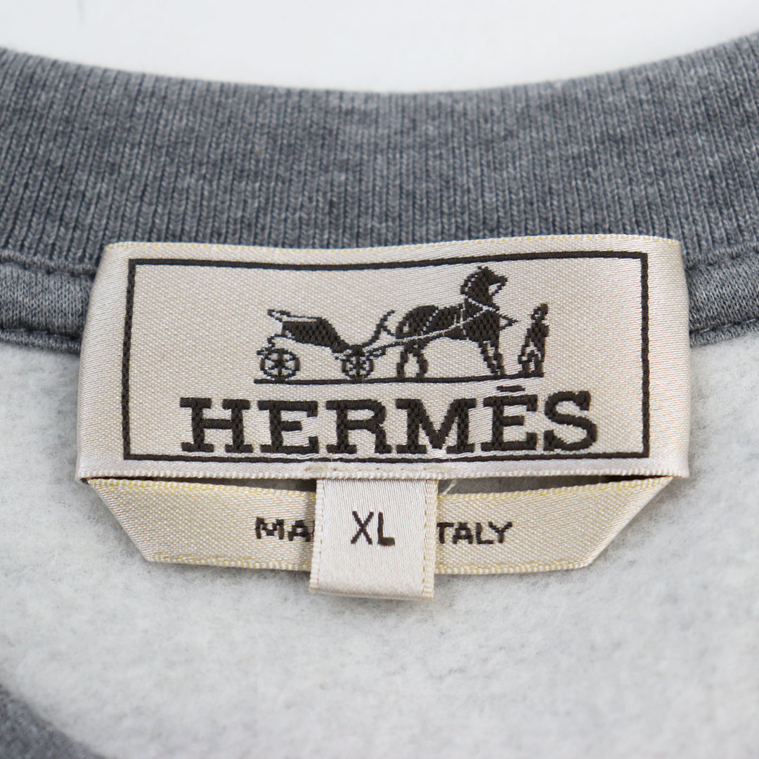 Hermes(エルメス)の未使用品●HERMES エルメス 23AW ランH クルーネック プルオーバー トレーナー スウェット グレー XL 箱付き イタリア製 正規品 メンズ メンズのトップス(スウェット)の商品写真